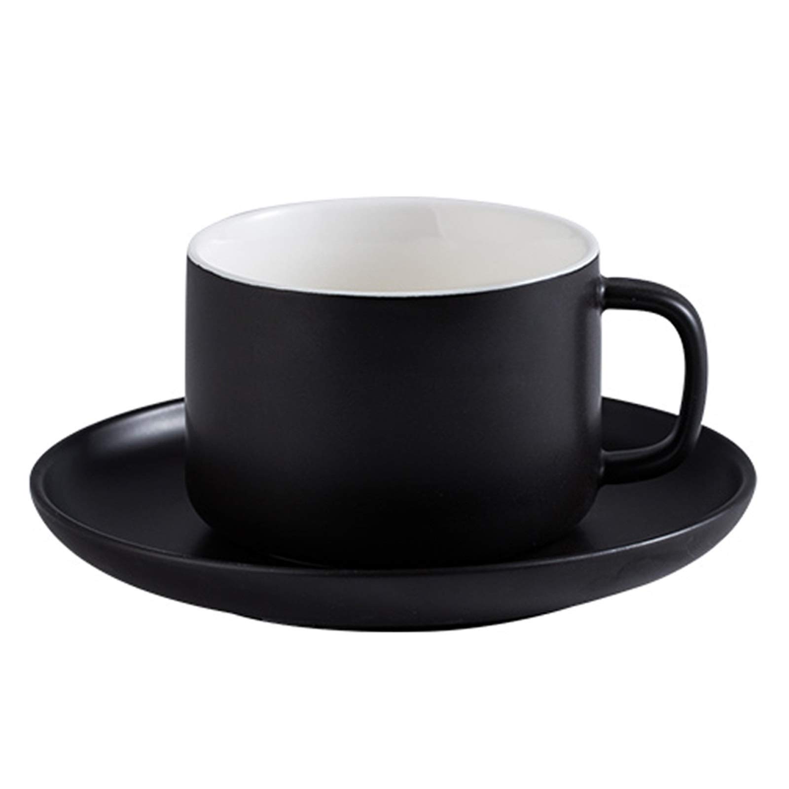 Tasse à Expresso en Porcelaine Mate avec Tasse à Cappuccino et Soucoupe 7,8 onces Parfaite pour Les Boissons au café de spécialité, Latte (Gris)