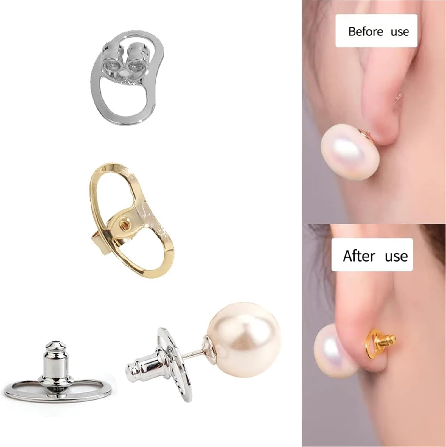 40 PCS Metal Ear Back Stoppers Supportive Earring Lifters
