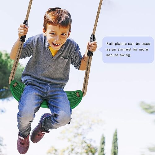Miniatura 2 de BeneLabel Asiento de columpio antideslizante con cuerda ajustable y mosquetones, accesorios de columpio para patio de recreo resistente, para niños