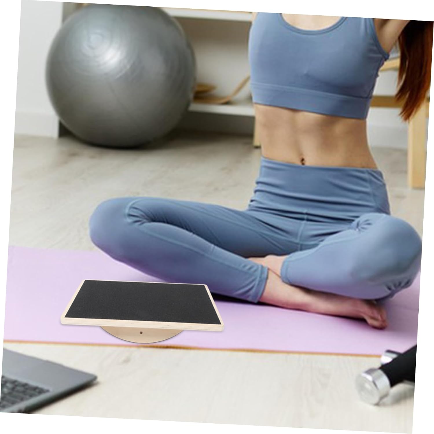 Solid Wooden Balance Board for Adults Slip Design for Yoga and Fitness Training Wobble Board for Stability and Core Exercises