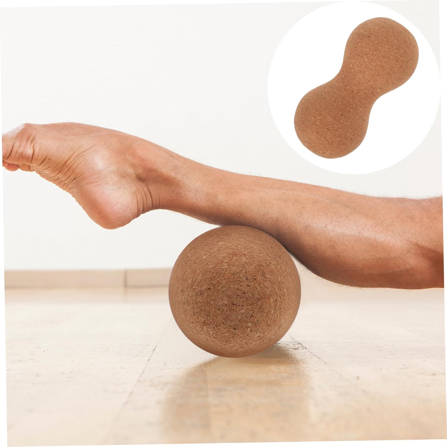 Beavorty Cork Wood Double Massage Balls for Stabilizing Muscle Massage Exercise