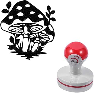 Seasonstorm Kawaii Mushroom Self-Inking Photosensitive Planner Scrapbooking Stamps for Card Making Bullet Journal Art Supplies Round 1.6 inches Black Ink