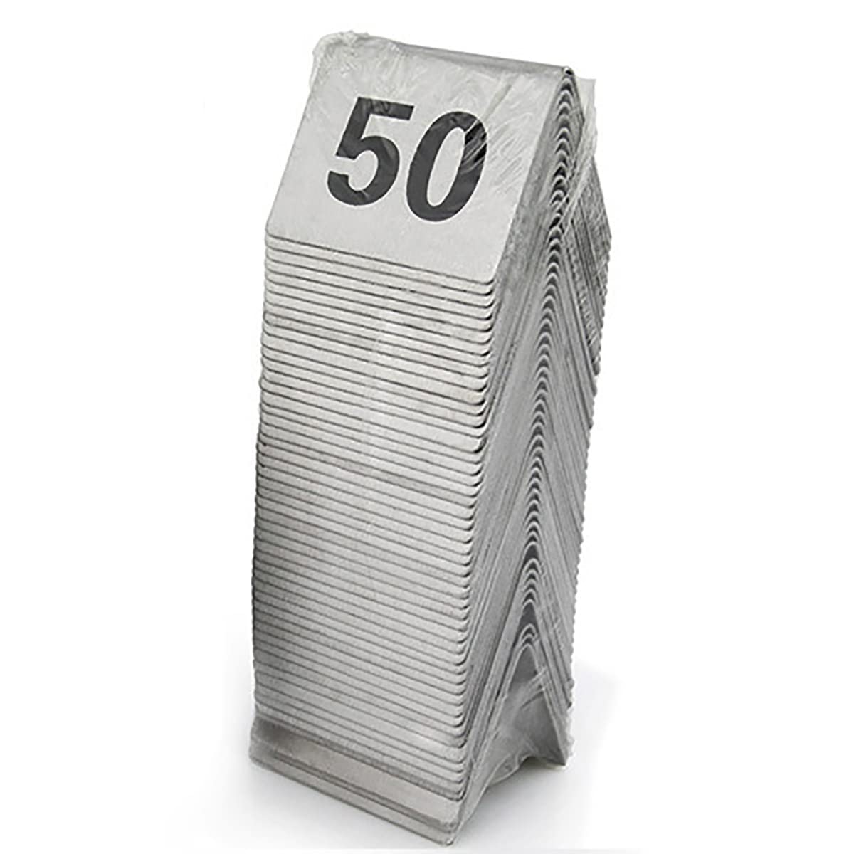 SaryEdge Table Numbers 1-50 Wedding Decoration, Stainless Steel Table Number Cards, Restaurant Cafe Bar Seating Tent Table Numbers, For Reception, Decoration,