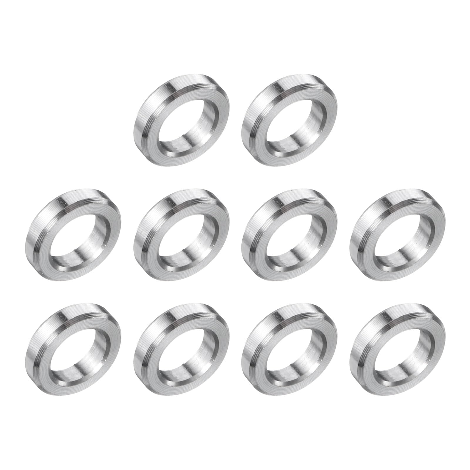 uxcell 10 Pcs Stainless Steel Spacer 5/16" Bore x 1/2" OD x 1/8" Length Screw Bushing Plain Finish Round Metal Spacer for 5/16" Screws Bolts and Rods