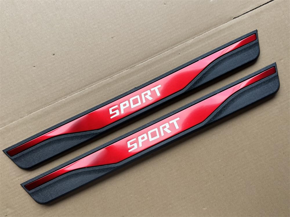 4PCS Car Door Sill Protector for RAV4 Accessories 2024-2025,Anti-Scratch Threshold Cover Strips,Automotive Door Entry Guard Protector Trim,Stainless Steel Car Door Sill Scuff Plate Guard Sills(Red)