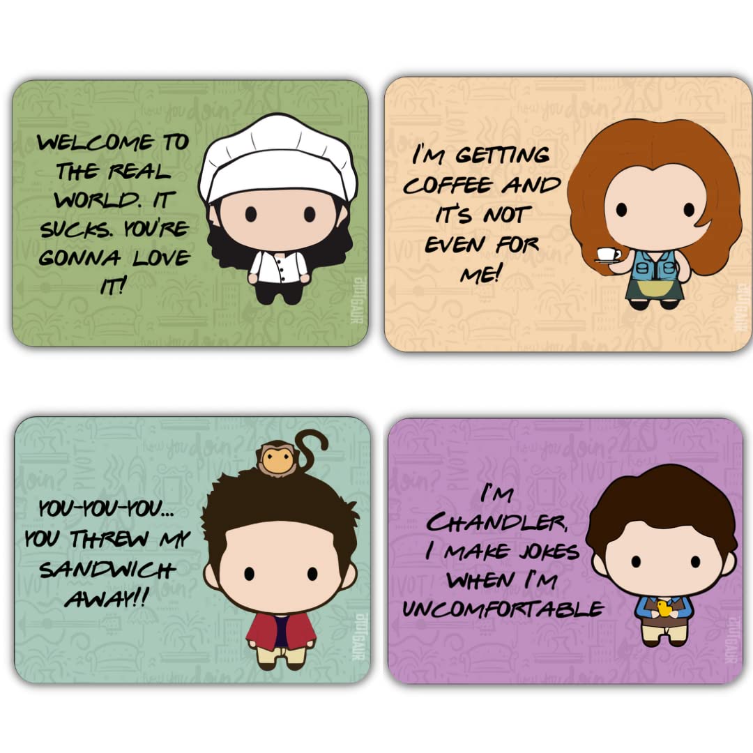 Friends Tv Show - Monica-Chandler & Ross-Rachel Fridge Magnet- (Pack of 4) Friends Fridge Magnets…