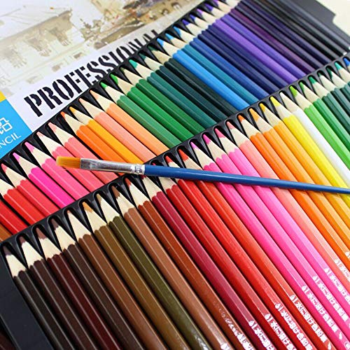KKmoon Conjunto de 72 lápis de cor profissional pré-afiado Lápis de cor de água solúvel em água com