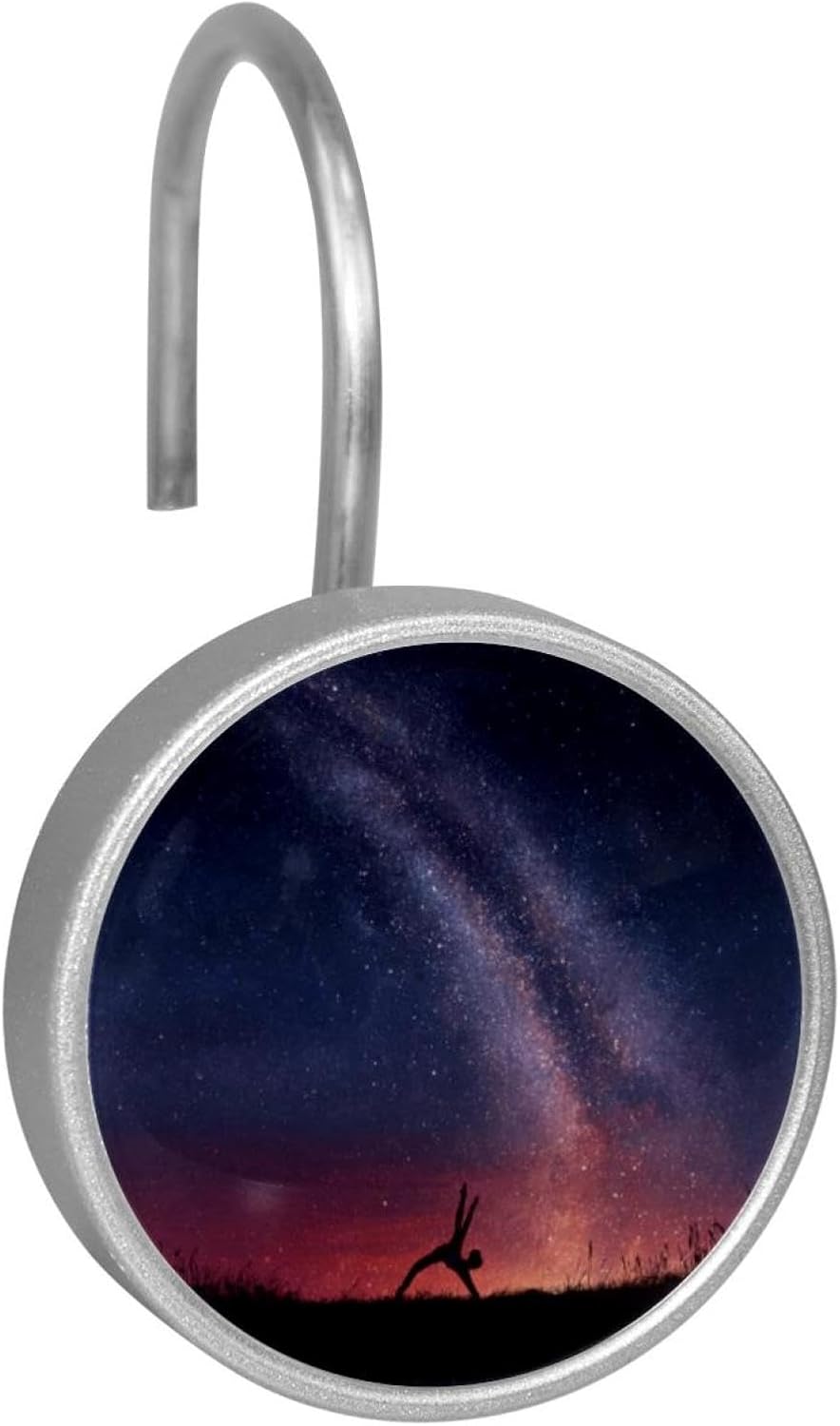 12PCS The Milky Way Gymnastics Print Shower Curtain Hooks Metal Rust Resistant Decorative Shower Curtain Hooks Bathroom Decorations