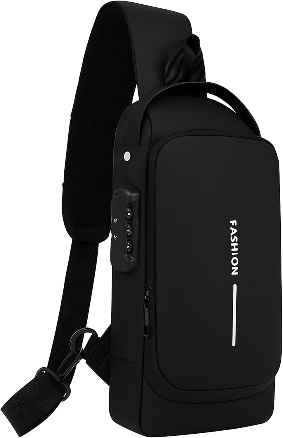 Unisex Anti-Theft Sling Bag with USB Port, Water-Resistant Crossbody Chest Backpack for Travel & Work