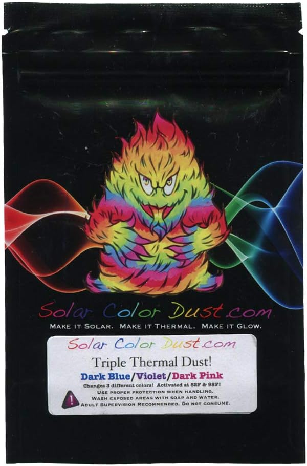 Solar Color DustTriple Thermal Dust, 10 gram bag, Black to Navy to Magenta