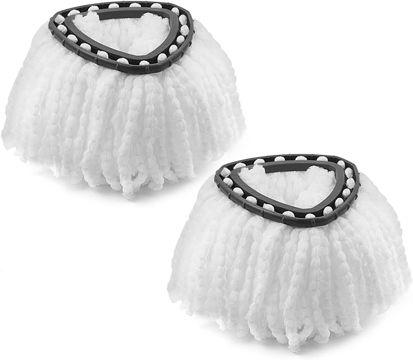 Mop Head Replacement Compatible with Vlieda EasyWring Clean Turbo Classic Microfibre Mop Universal Spin Mop Refill Head, White, 2 Packs