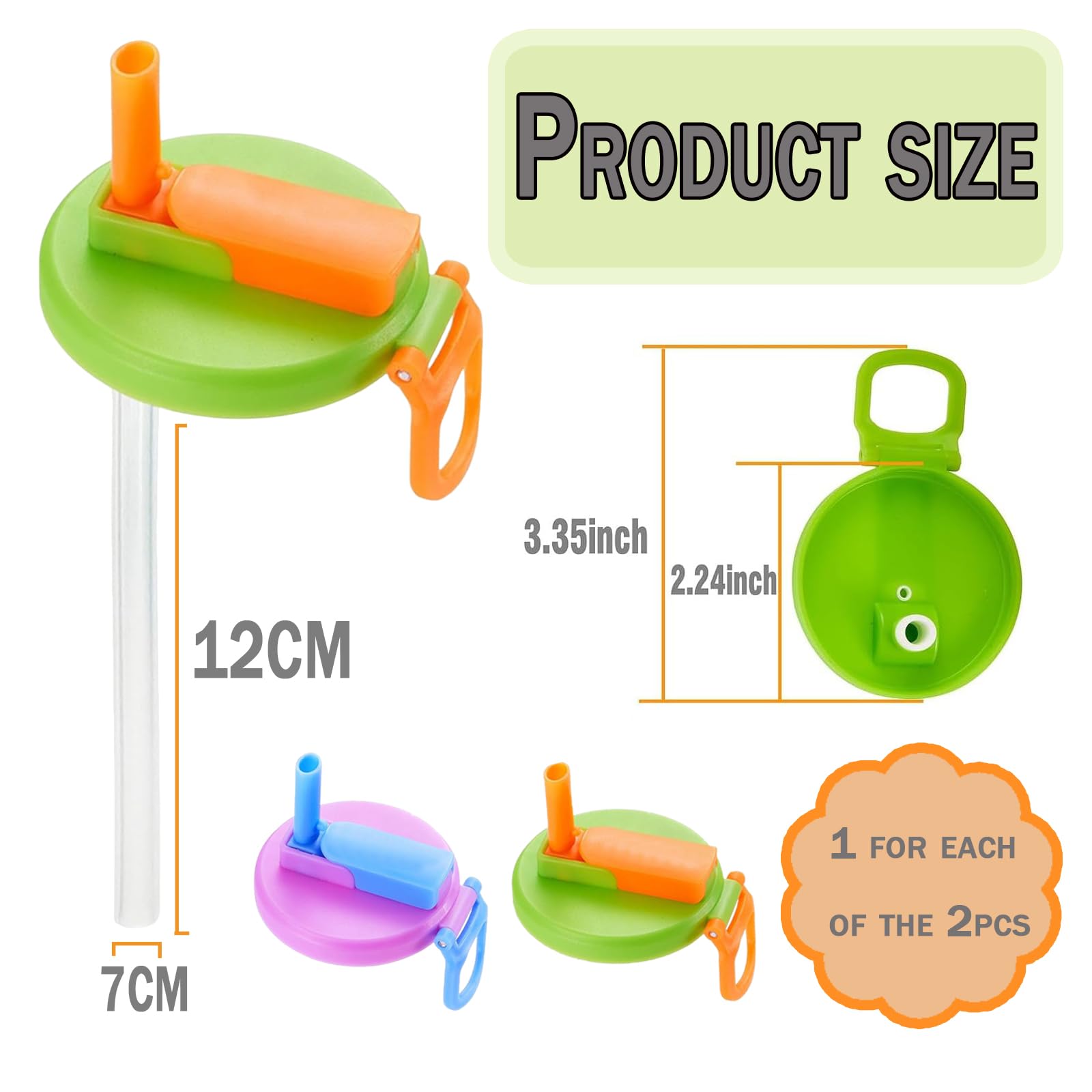 2 Pcs Can Cover With Straw, Soda Can Covers with Silicone Straw - Image 2