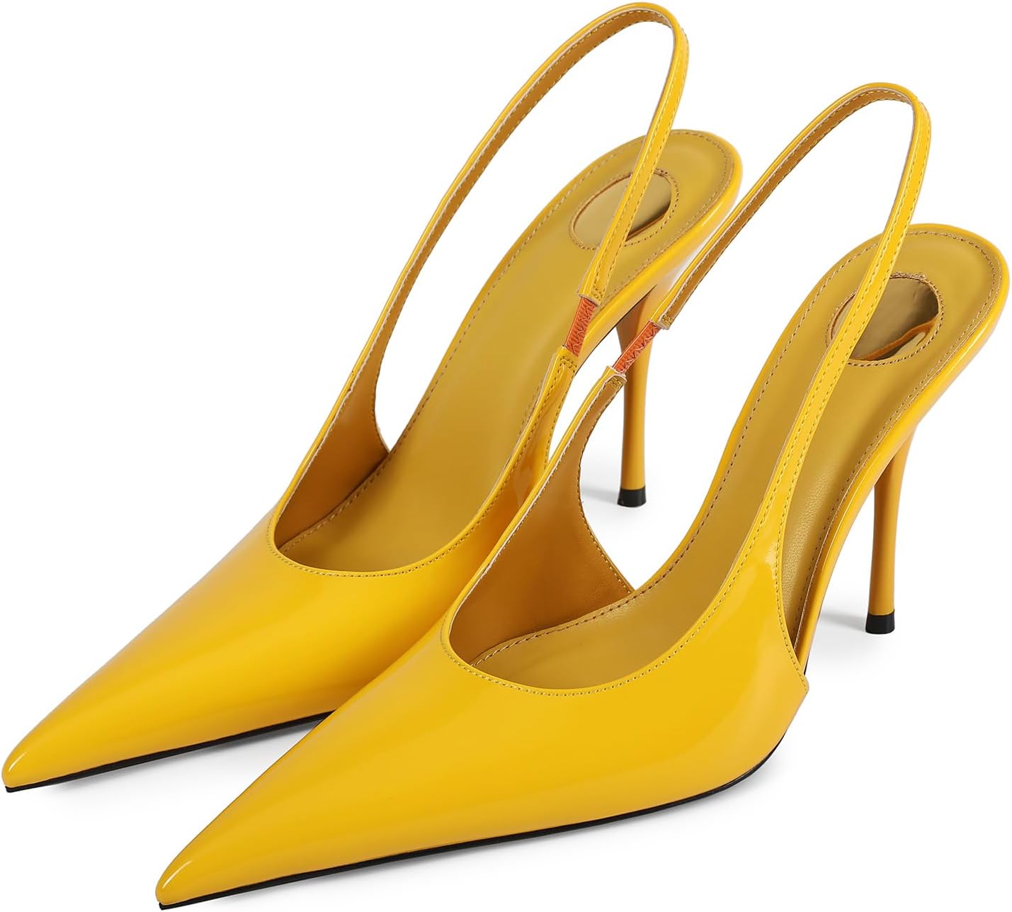 Womens Slingback High Heel Pumps Pointed Toe Patent Leather Stiletto Heels Elegant Dress Shoes for Wedding Party Evening