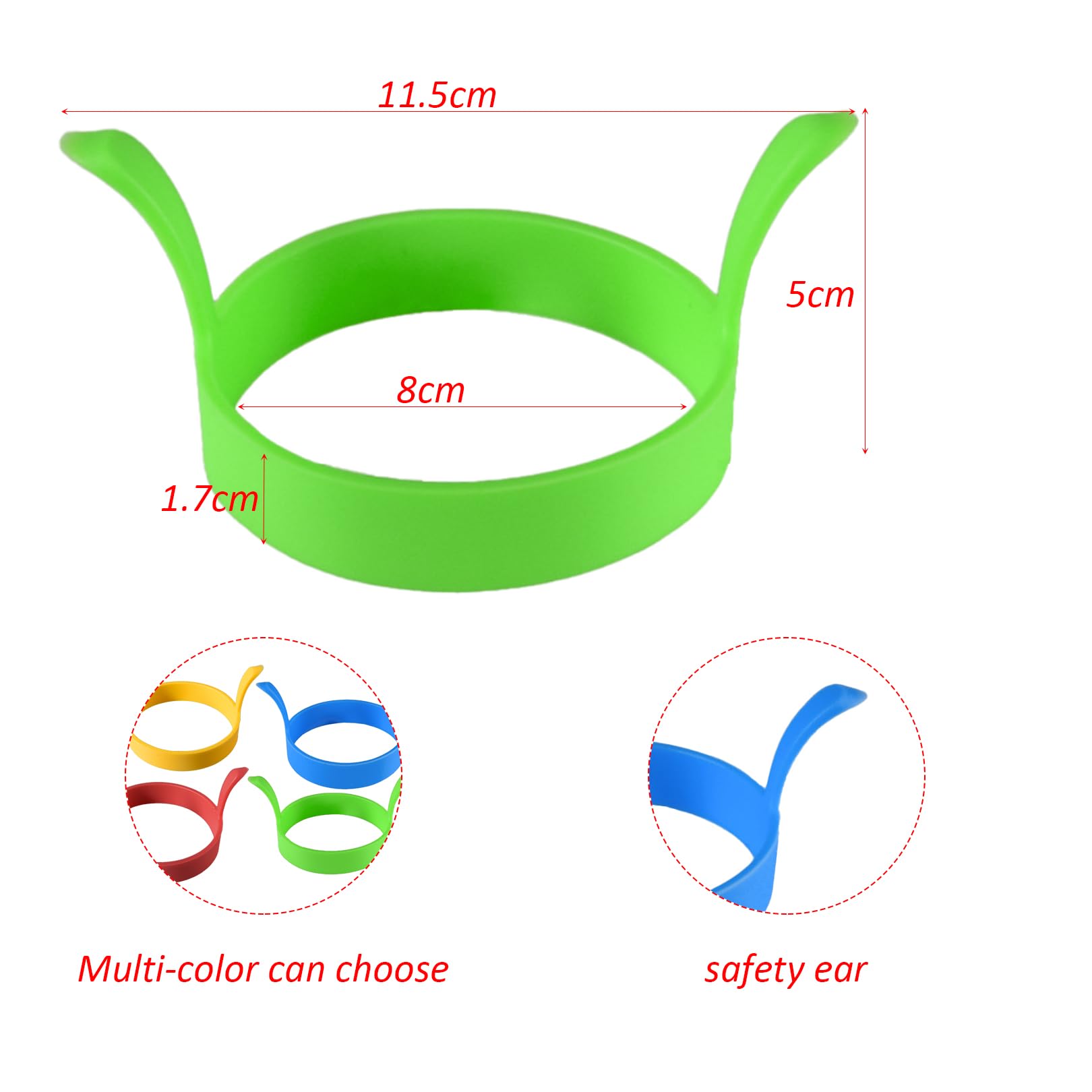 Stampini Uova In Silicone - 4 Pezzi Con Manico Anti-calore Per Uova Fritte E Pancakes - Foto 5
