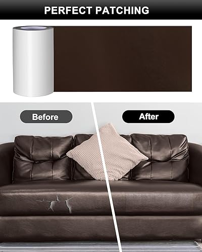 Miniatura 12 de Parche de reparación de cuero Numola, parche autoadhesivo para sofás, asientos de automóvil, sofás, bolsos, chaquetas Beige,Negro,Marrón