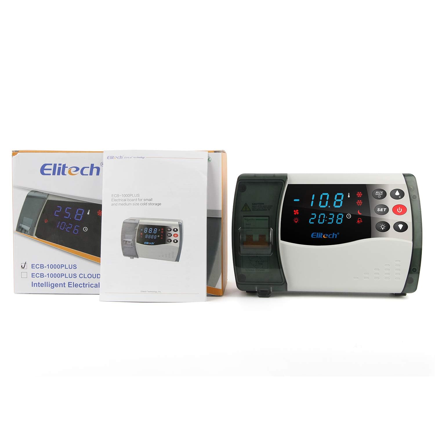 Elitech Pannello di controllo elettrico in plastica con refrigerazione 3HP, sbrinamento, ventola, uscita luce e allarme, 100-256VAC, rete WiFi+4G, con sensore di temperatura (ECB-1000Plus)