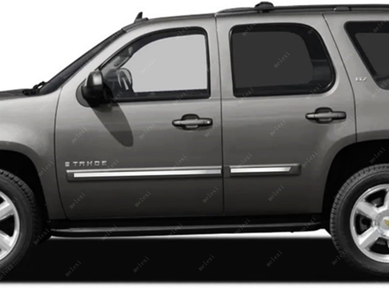 MELEXI Chrome Side Door MOLDING 4 Door 4 PCS S.Steel Compatible with Chevrolet Tahoe 2007 to 2014