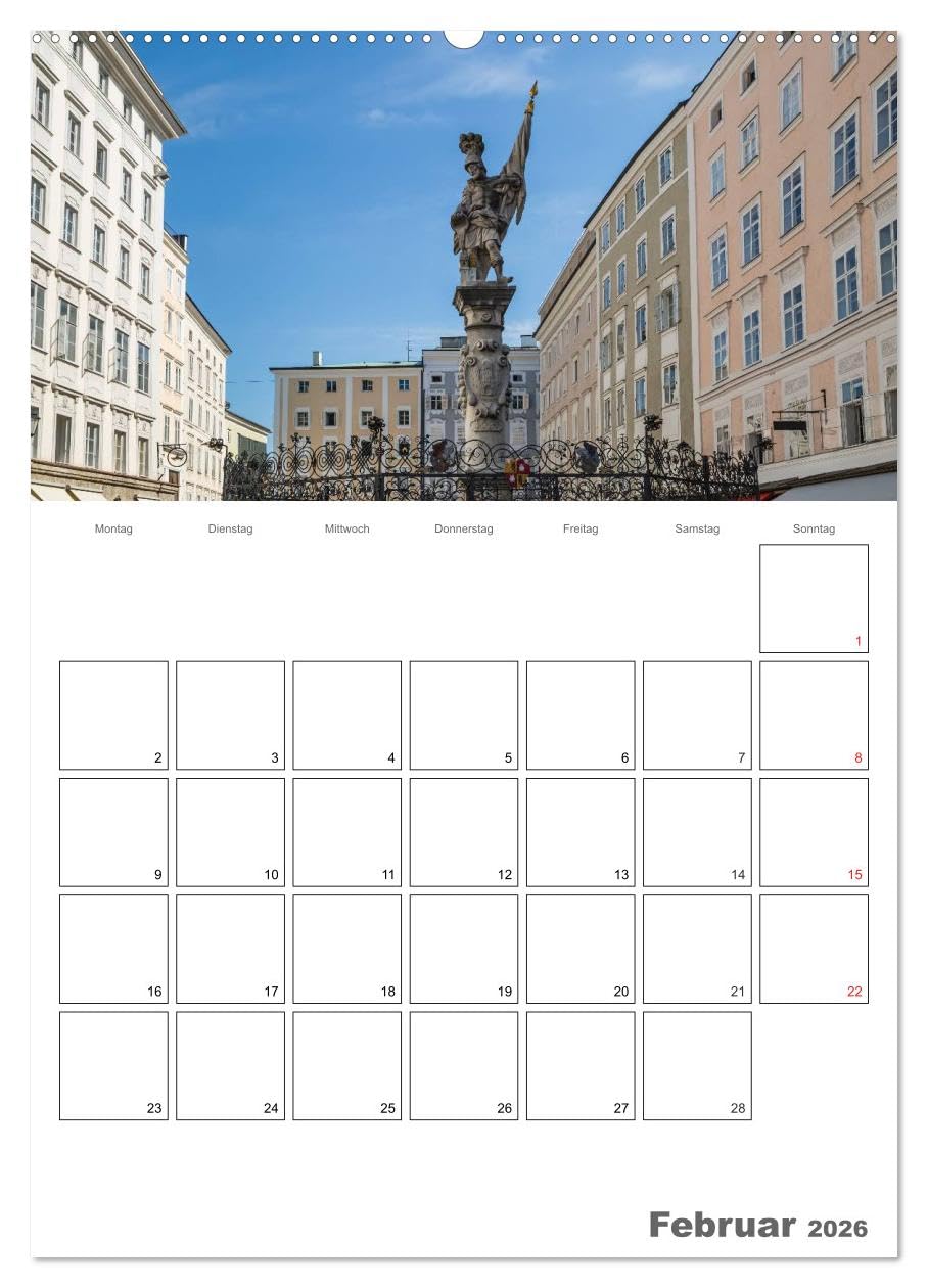 Bezauberndes SALZBURG/Terminplaner (Wandkalender 2026 DIN A2 hoch), CALVENDO Monatskalender