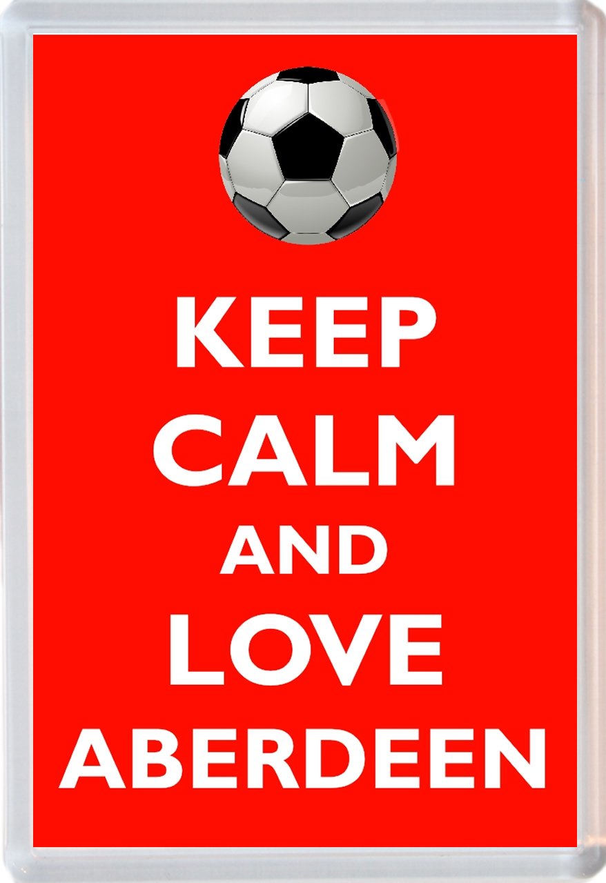 Baked Bean Store Multicolor Keep Calm And Love Aberdeen - Novelty Jumbo Fridge Magnet Football/Fc Themed