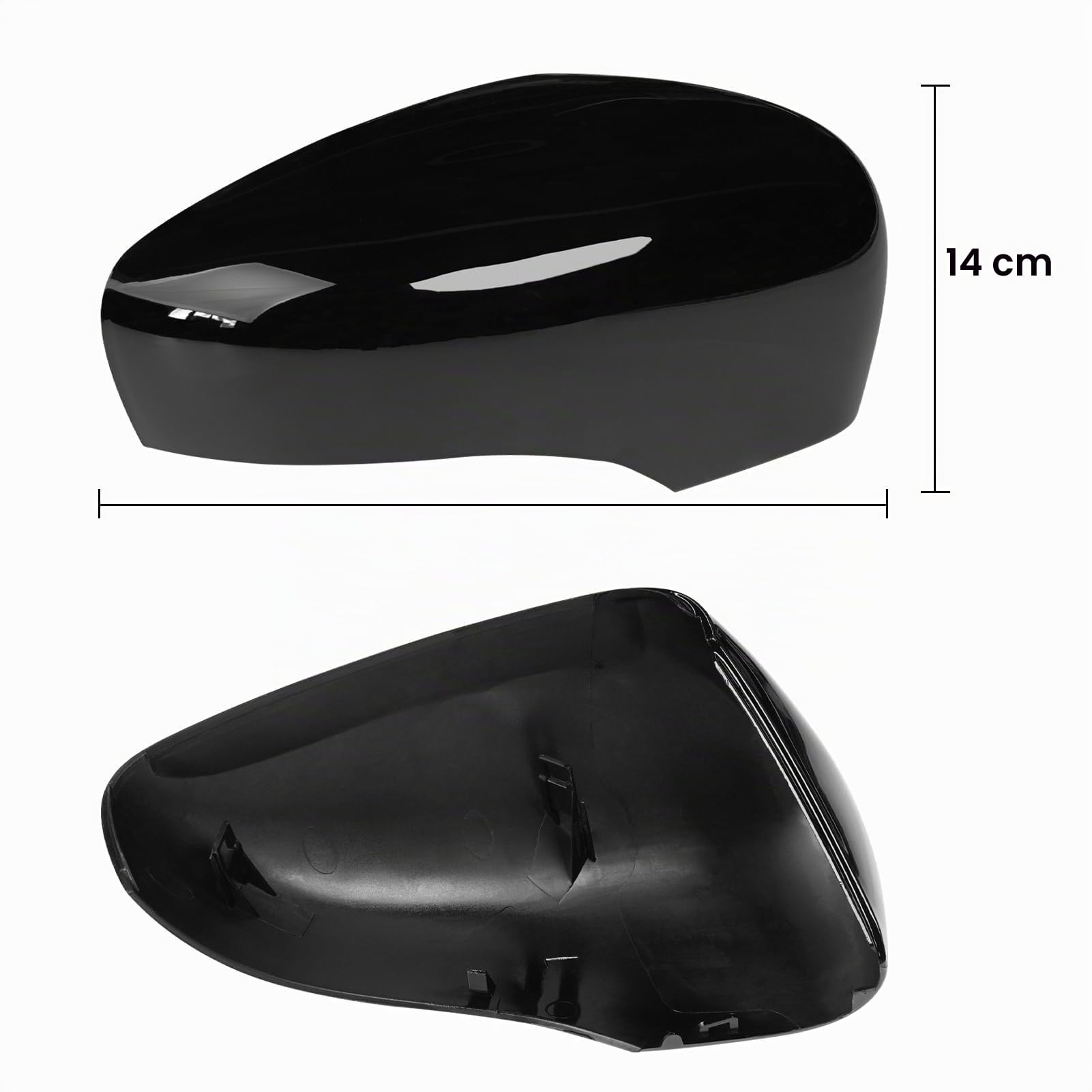 TTCR-II 2 PCS Calotte Specchietti Compatibile con Renault Clio mk4 Copri Specchietti 2012-2016 Calotta Specchietto per Captur prima generazione J87 2013-2019/ Zoe 2012-2024 Tappi Specchietti (Nero)