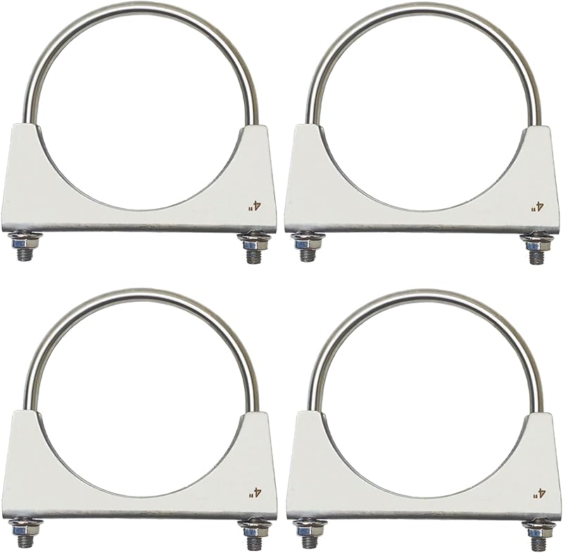 Abraçadeira U para escapamento CAROTUPY em aço inoxidável 304, 10,16 cm – Kit com 4 unidades