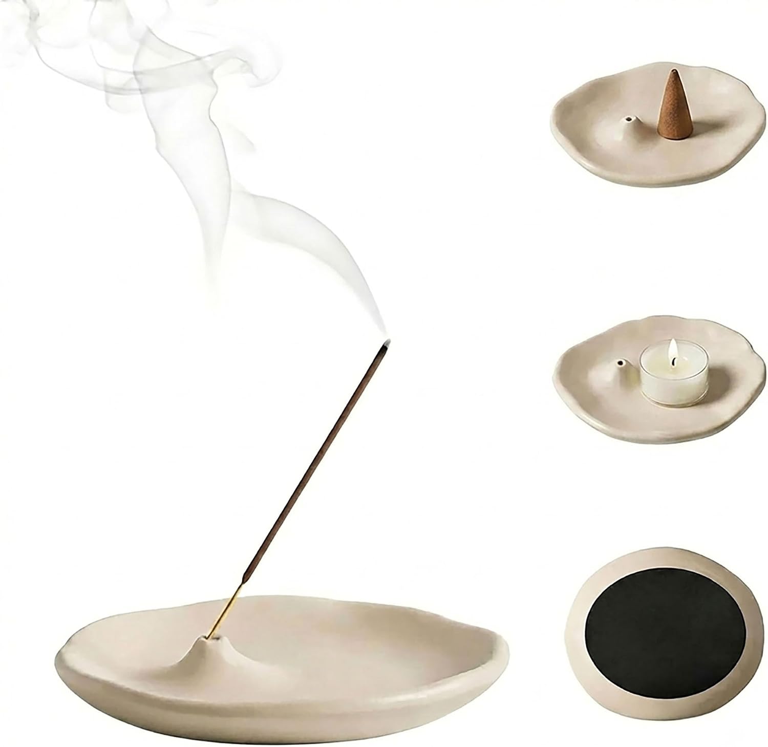 Minimalist Stone Sand Incense Holder – Handcrafted Modern Minimalist Incense Stick Holder for Meditation, Yoga, Aromatherapy, Home, Office Decorative Burner