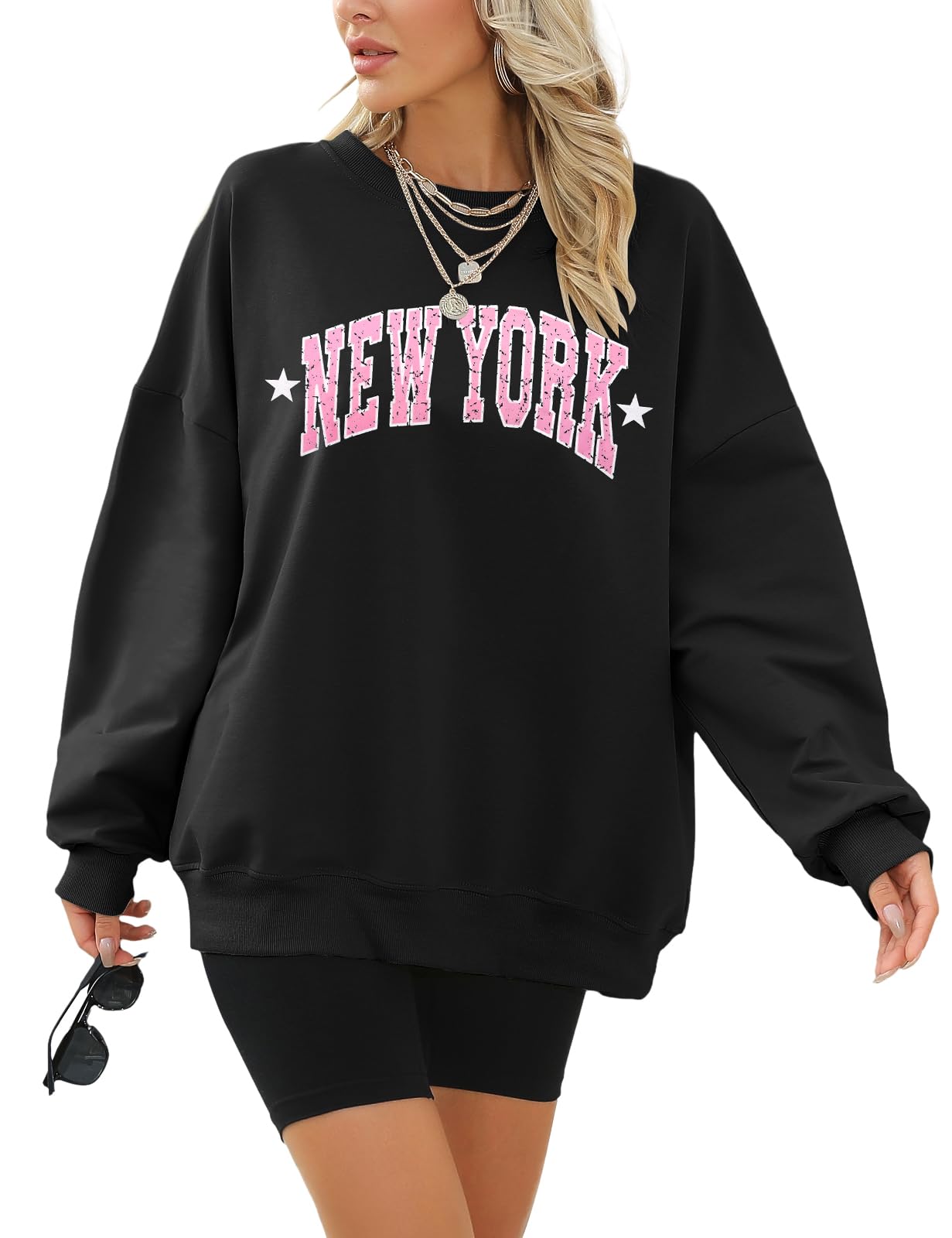 Voqeen Felpa Donna Lunga Invernale Classica Oversize Hoodie Casual Los Angeles Tuta Donna Sport Fitness Outdoor
