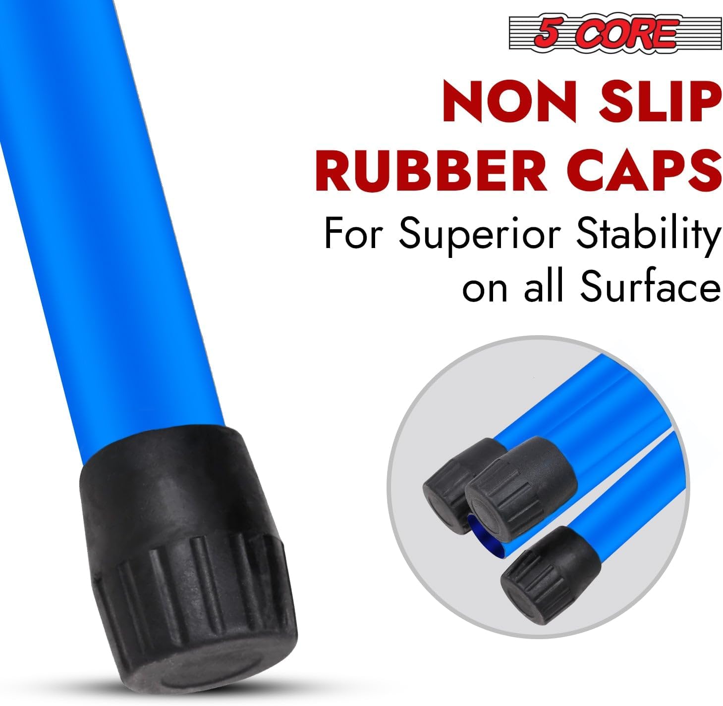 5 Core Speaker Stand Tripod Floor Heavy Duty Adjustable Up to 72 Inch DJ Studio Monitor Stands Pole Mount - (Sky Blue)