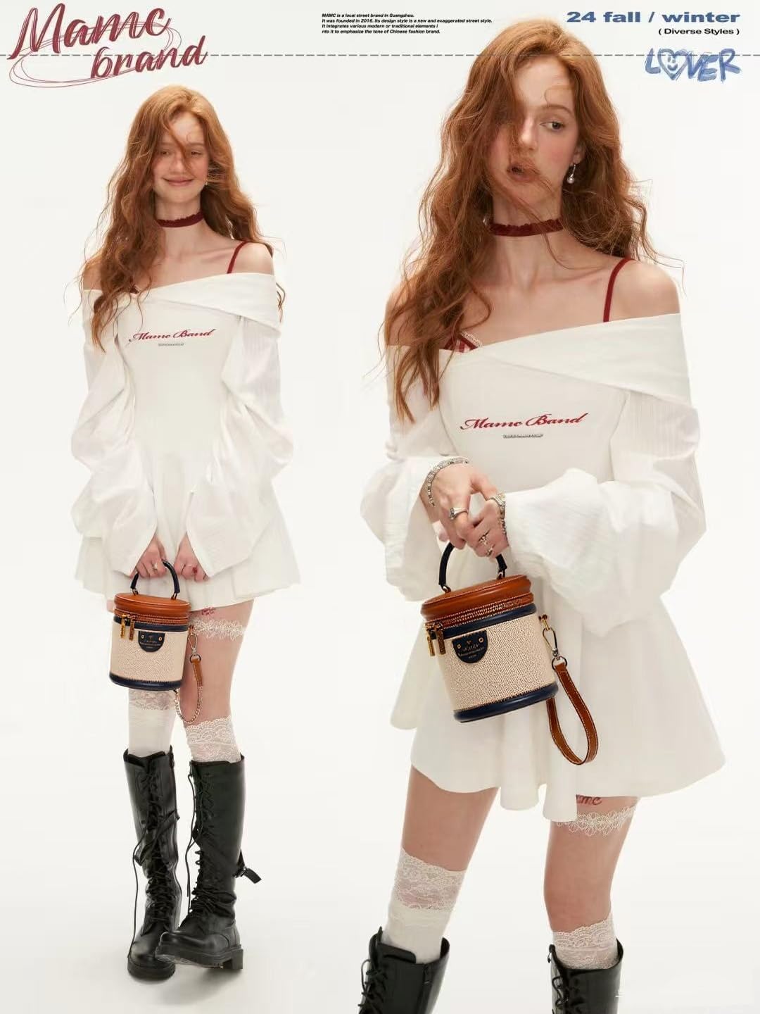 RTGGSEL Retro Canvas Bucket Bag Color Contrast Cylinder Purse for Women Shoulder Crossbody Handbag with Zipper - Image 2