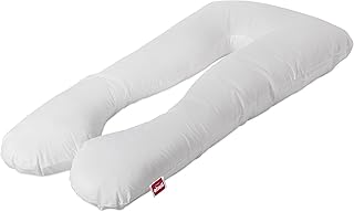 Abeil Almohada multiposición para Embarazo, percal de algodón, Color Blanco, 140 x 75 x 20 cm