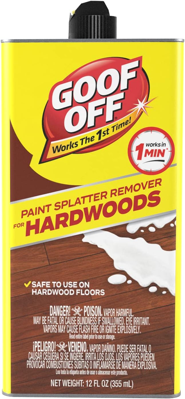 Goof Off FG900 Splatter Hardwoods Dried Paint Remover, 12 oz. can, 12