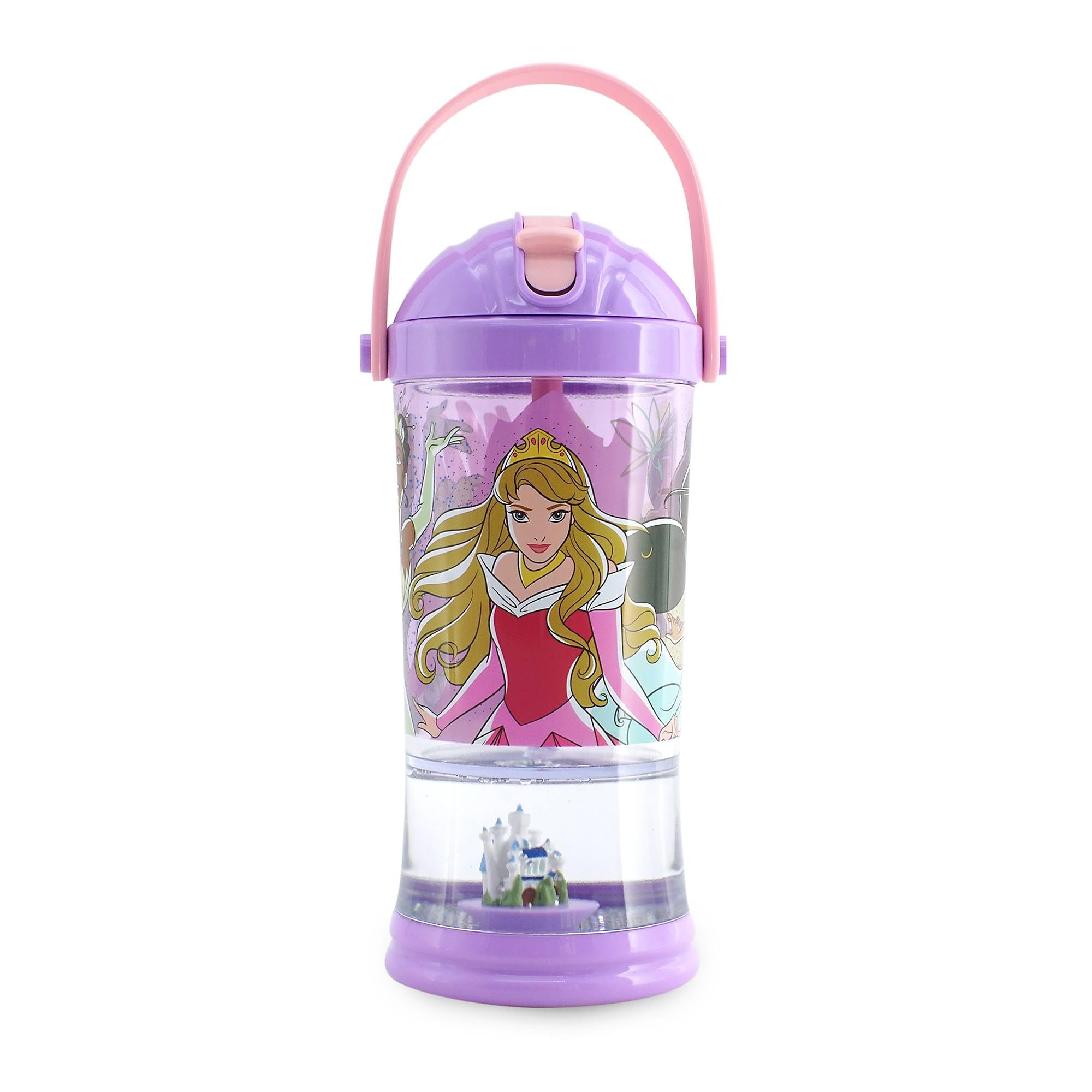 Disney Store Official Disney Princess Snow Globe Straw Tumbler, 310ml Kids Water Bottle with Flip-top Straw and Screw Top Lid, Suitable for Age 4+ — image 1