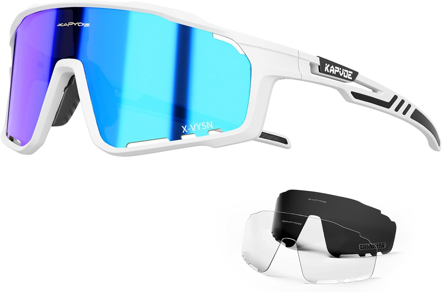 KAPVOE Polarized Cycling Glasses Men Women Mountain Bike Glasses MTB Riding TR90 Sport Sunglasses Running Bicycle K76