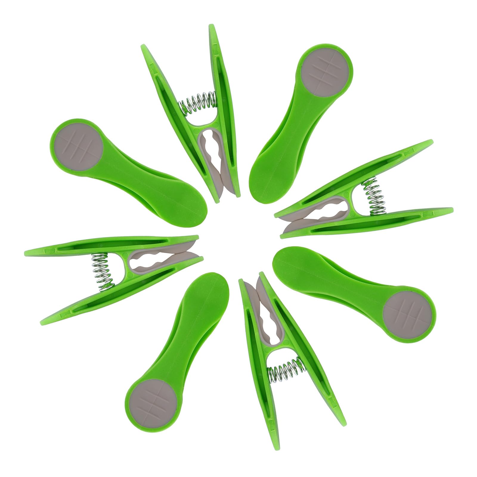 24 Clothes Pegs with Stainless Steel Springs and Soft Grip Soft Grip Soft Touch Green Grey - Image 2
