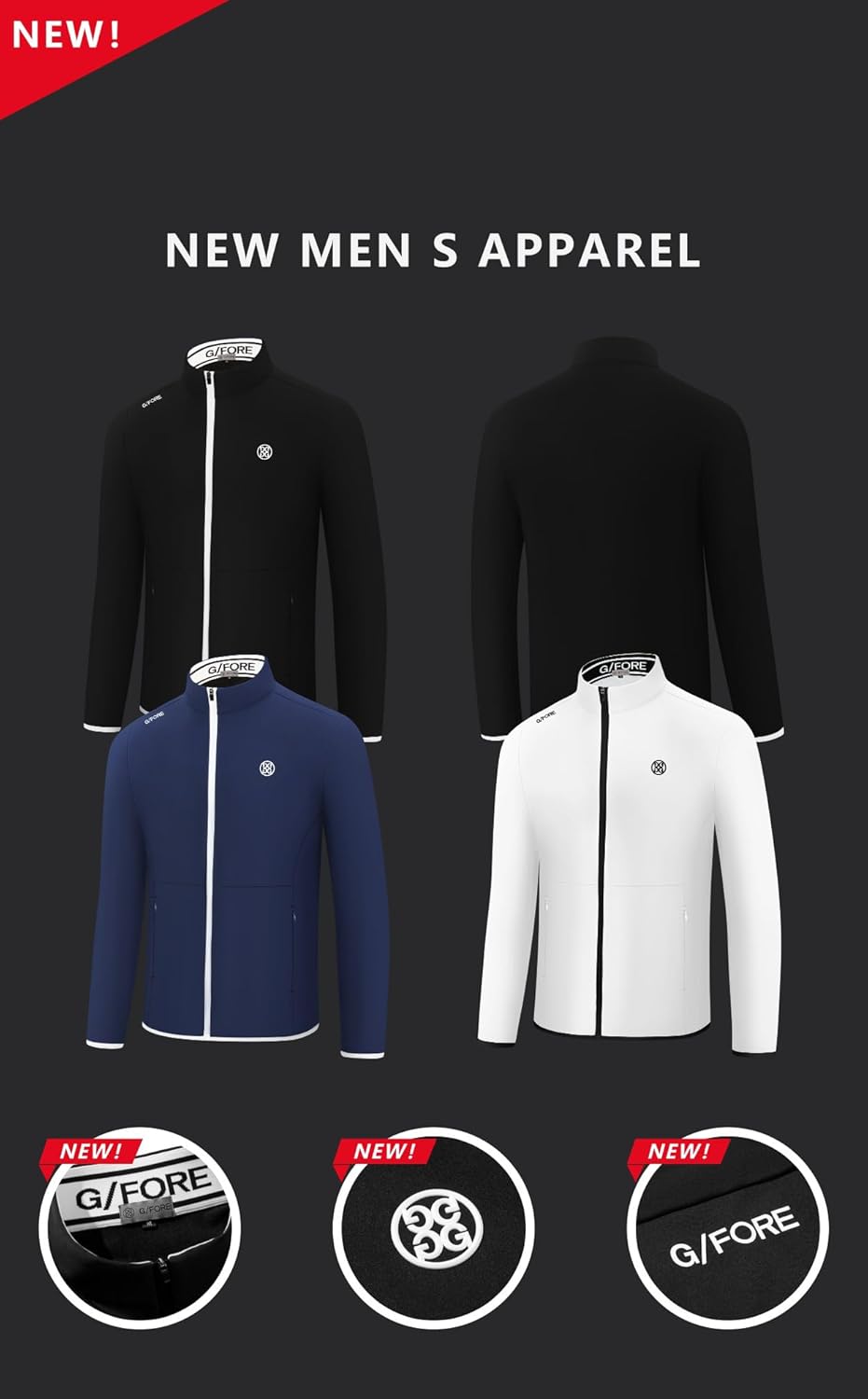 ジー.フォア ジャージジャケット メンズ 長袖 ゴルフウェア 防風