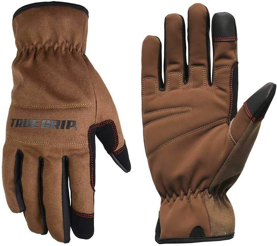True GripMen's Duck Canvas Premium Utility Work Gloves, Natural, X-Large US