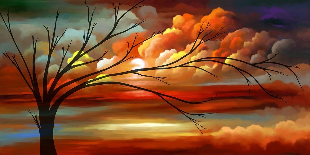 アート・デザイン・音楽 Rapport with the Landscape: Works by Amazon.com: Art Factory Abstract Modern Art Landscape