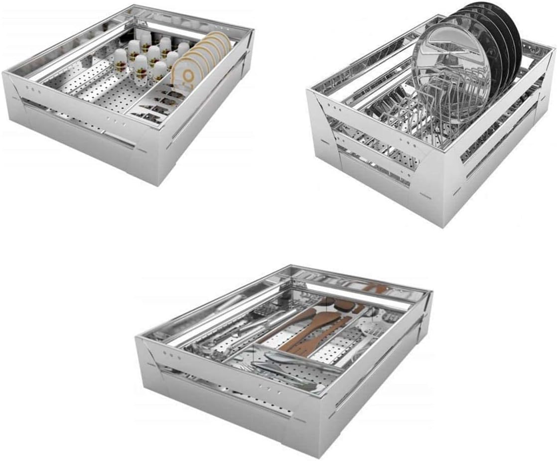 BLOO BASKET 202 Stainless Steel Modular Kitchen Basket (Perforated Basket, 18 Inch Width * 20 Inch Depth)