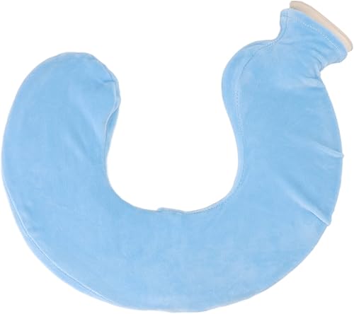 Miniatura 5 de Keenso Shoulder and Neck Hot Water Bag with Woven Cover, ExplosionProof Insulated Travel Pillow, 1L Capacity (Light Blue)