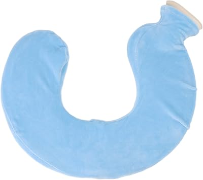 U Shaped Neck Warm Water Bag, Hot Water Bottle for Pain Relief Hot Water Bottles Hot & Cold Therapies Light Blue