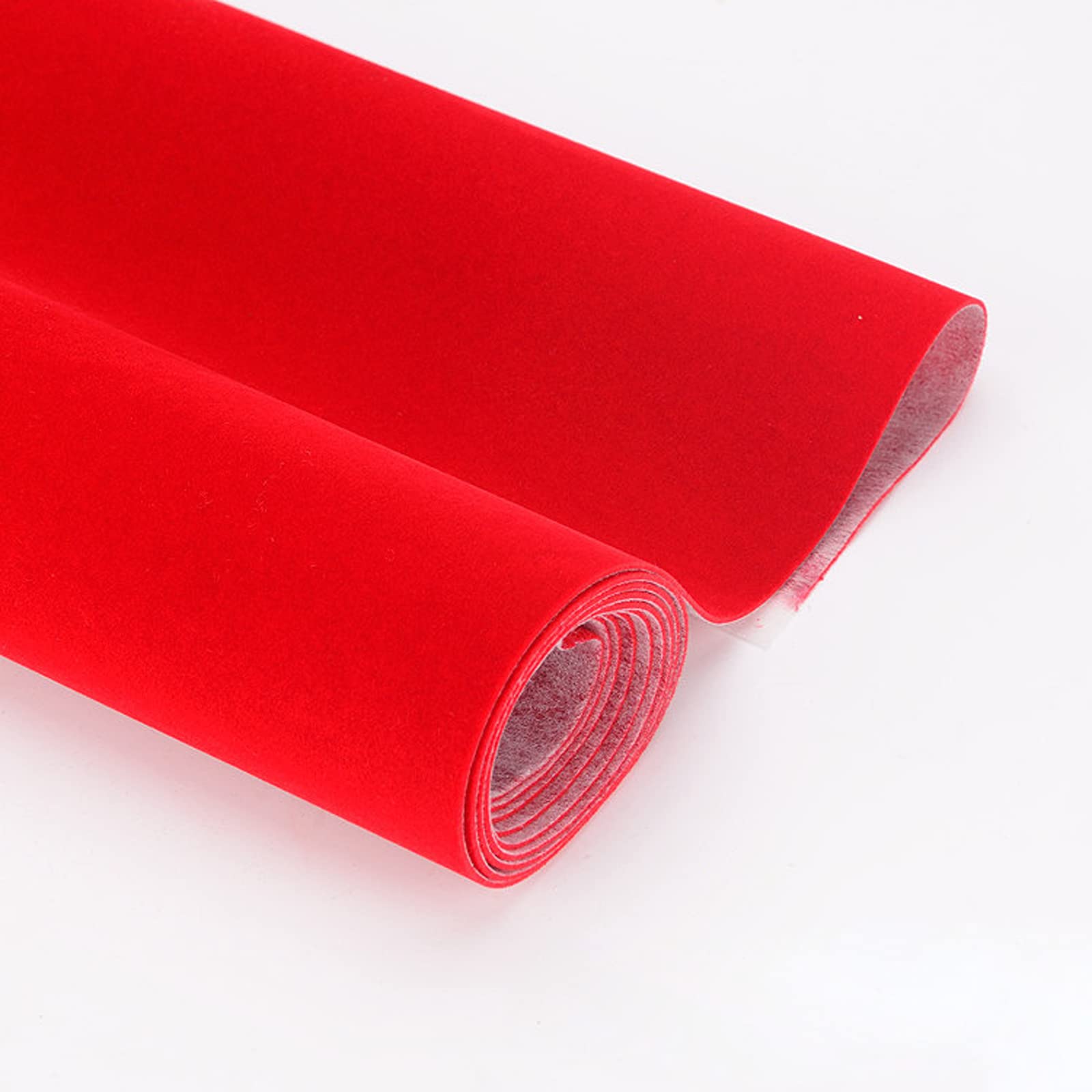 Samoprzylepna aksamitna wyściółka flokowana, Samoprzylepny papier samoprzylepny z filcu o szerokości 148 cm do szuflad, komód, szafek i ekspozycji biżuterii(Red,1.48 * 2m)