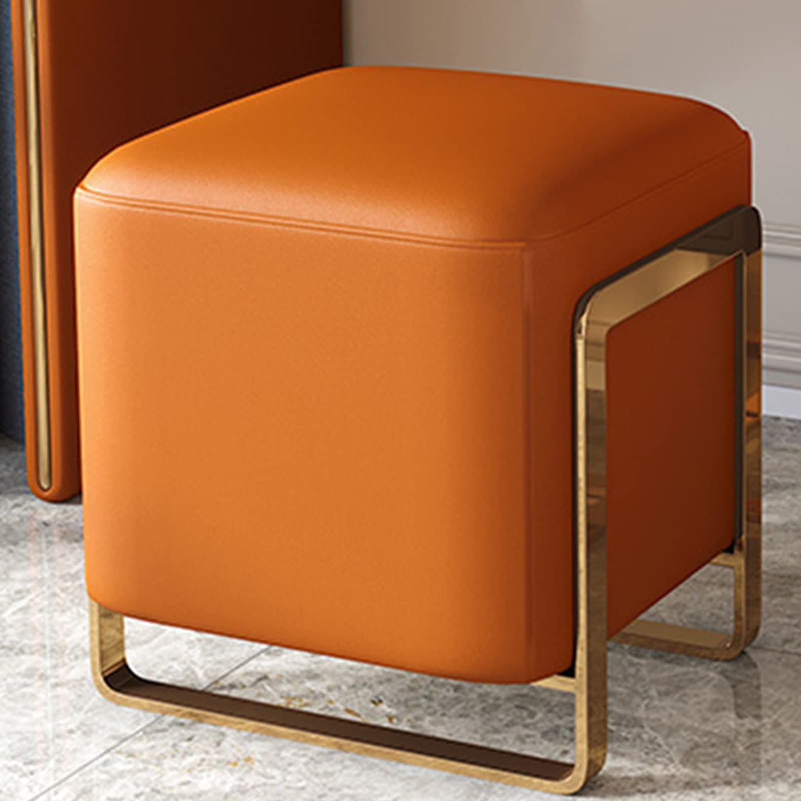 Tabouret de Bar Industriel carré, petit repose-pieds ottoman moderne pour coiffeuse