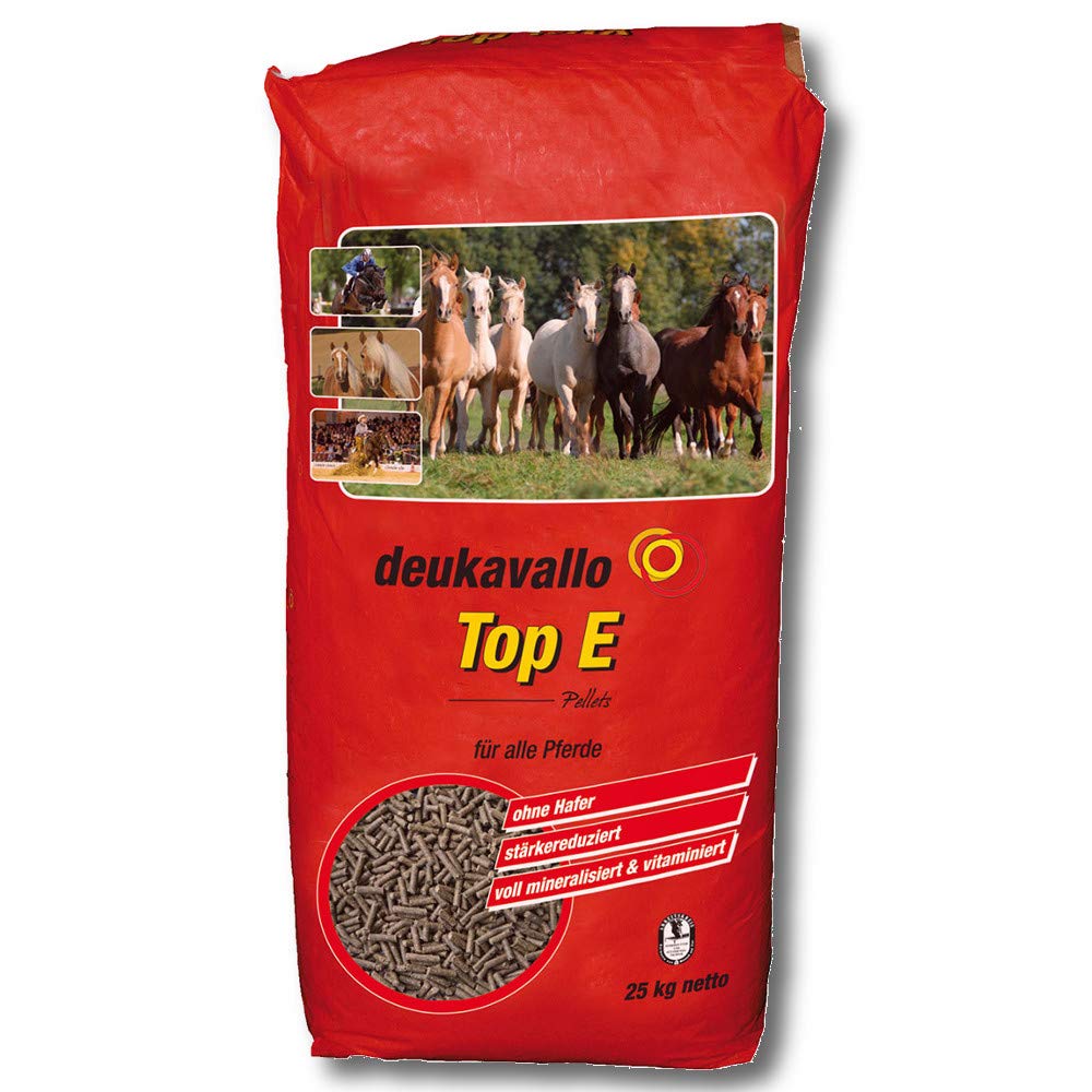 deukavallo Basisfutter für Pferde Top E 25kg – stärkereduzierte Rezeptur, Luzernegrünmehl