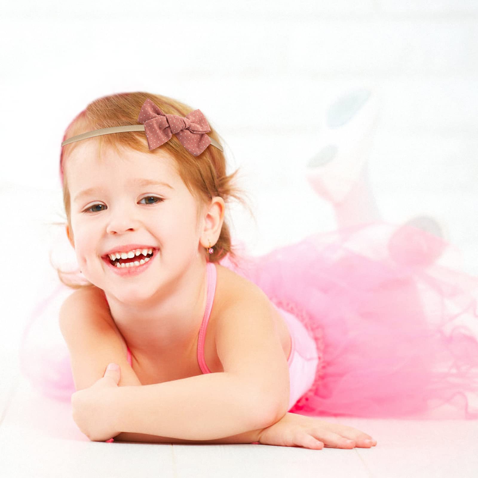12 Bandeaux Bébé Fille - Arcs Et Fleurs Doux - Élastiques Confortables Pour Nouveau-Nés Et Enfants