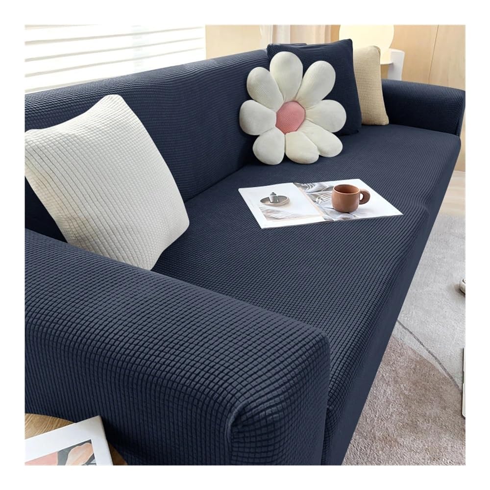 Housse de canapé extensible en L pour des soirées salon confortables bleu