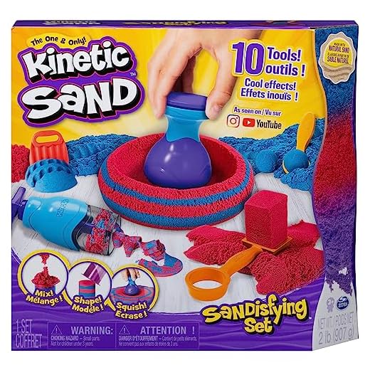 Kinetic Sand, Sandisfying Set with 2lbs of Sand and 10 Tools, for Kids Aged 3 and up