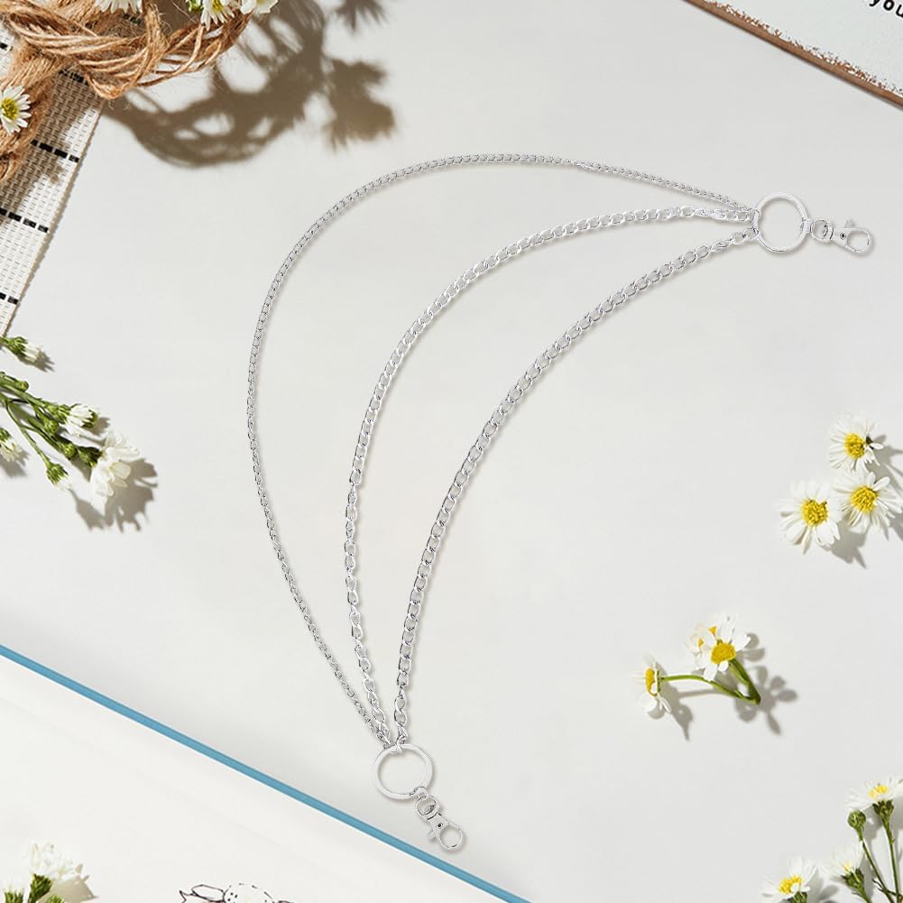 Silver Twist 3 Layered Chain Belt Waist Alloy Chains Punk Multilayer Link Metal Belts Rave Body Jewelry Gothic Vintage Decorative Accessories for Women Party Festival Dancing Dresses Gifts - Image 7