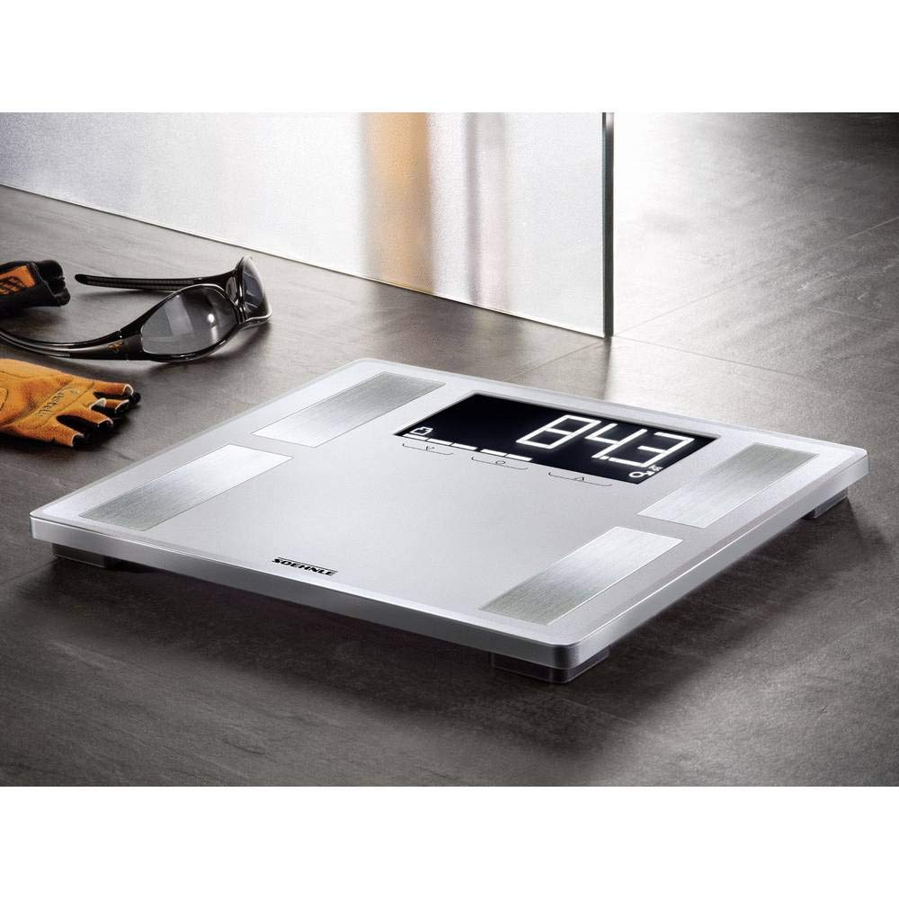 Soehnle Pèse-personne Shape Sense Profi 200, Balance de précision supporte jusqu'à 180 kg, Balance électronique impédancemètre avec analyse corporelle et calcul de l'IMC, Pèse personne mode athlète