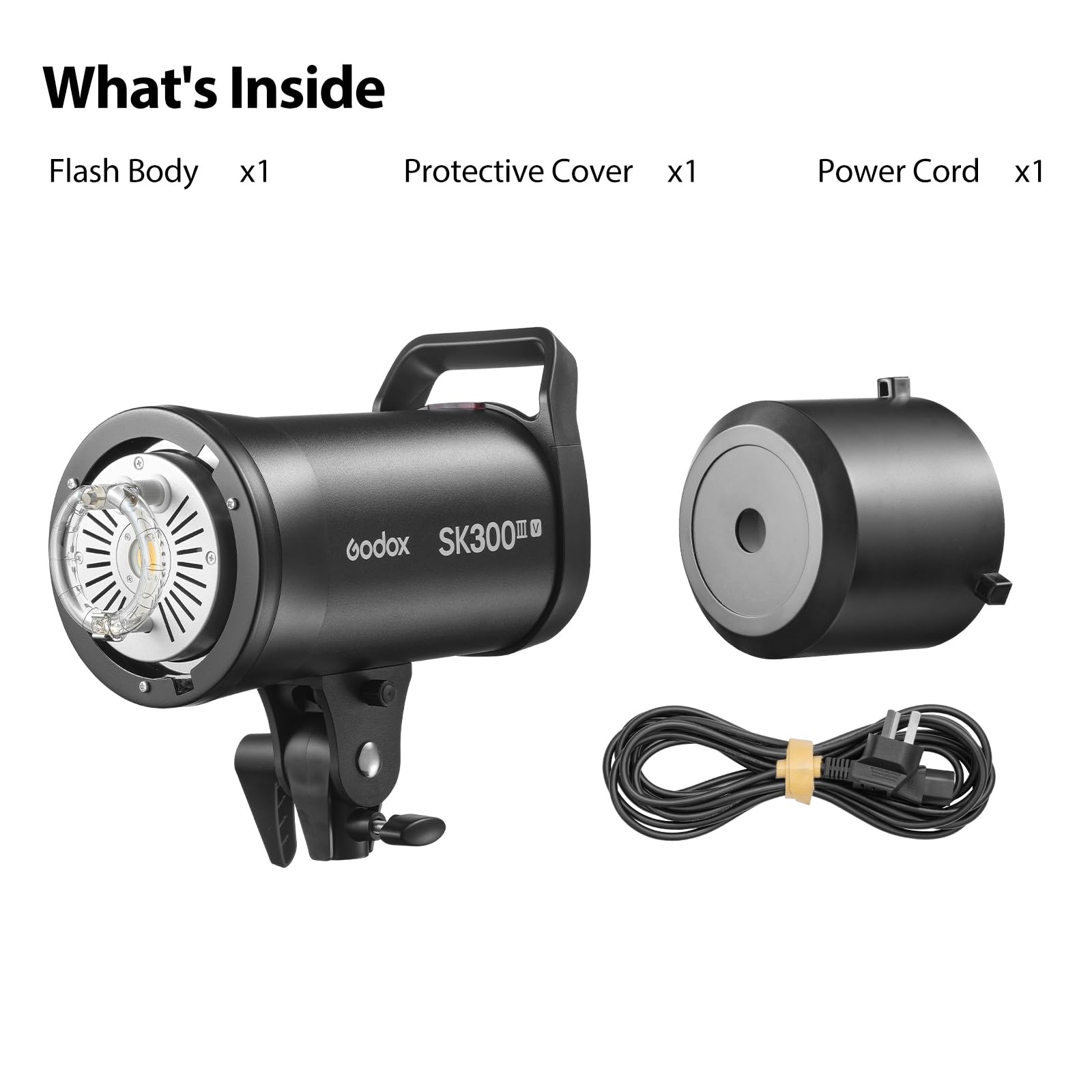 Godox SK300IIIV 300 Ws Studioblitzgerät, 10 W LED-Einstelllampe, 2,4-GHz-Funk-X-System, Bowens-Halterung, 5600 K Farbtemperatur, für Porträt- und Produktfotografie (Godox SK300IIIV)