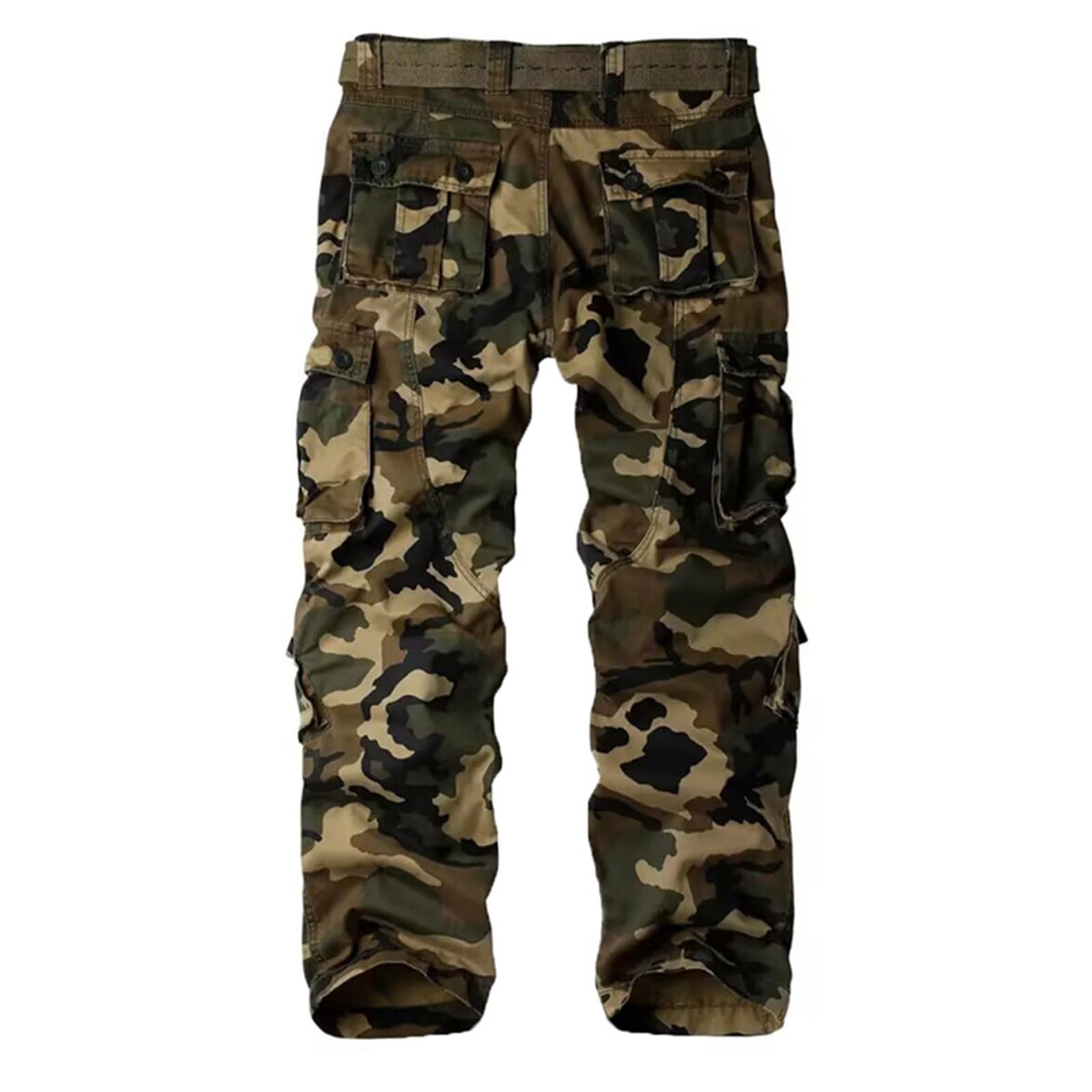 Genérico Pantalones Cargo Hombre Pantalones Outdoor Ocho Bolsillos Resistentes Rectos Holgados Cómodos Trabajo Senderismo